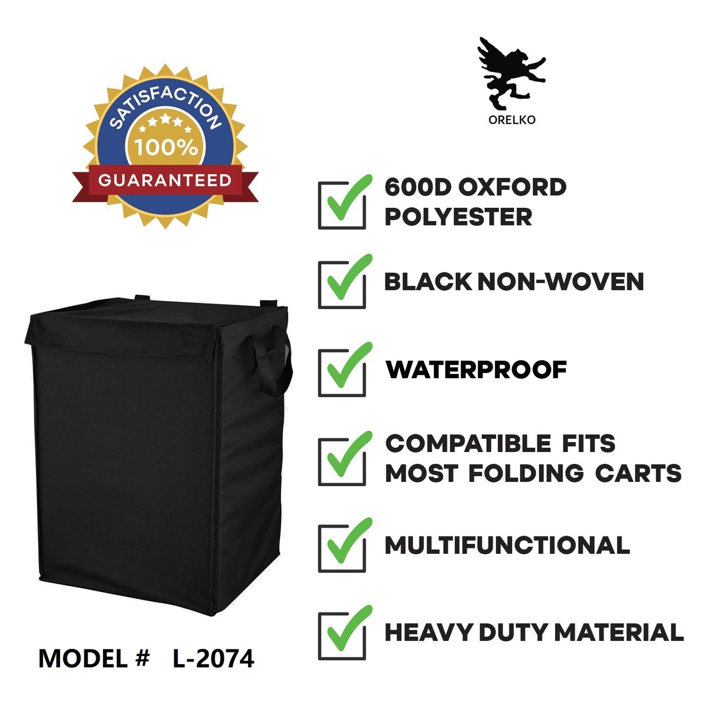 Jumbo Waterproof Shopping Cart Liner, 600D Oxford, for Groceries & Laundry Bag L-2074