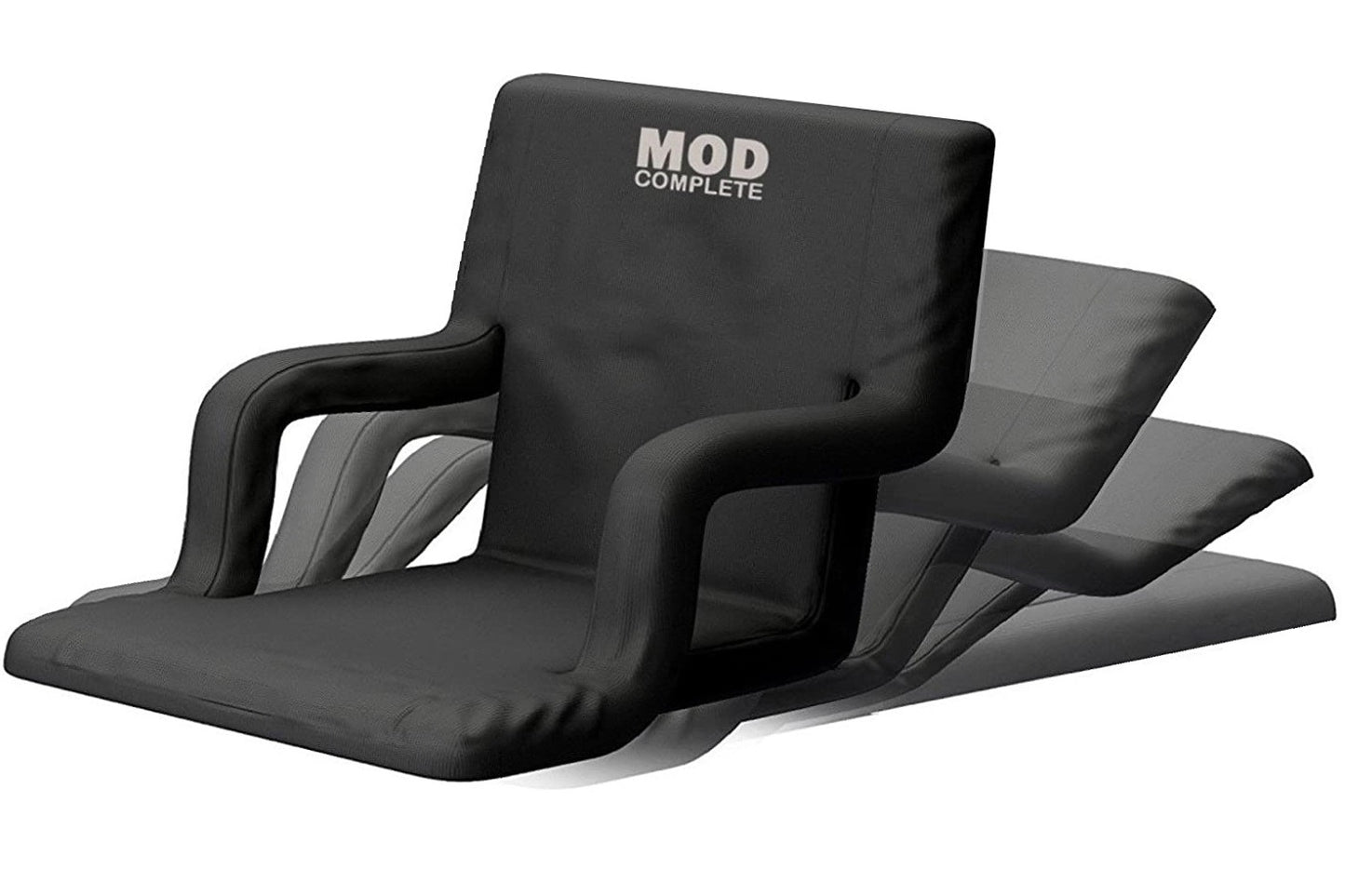 25" Stadium Seat Chair for Bleachers or Benche with Padded Cushion Armrest and Back Support, 6 Reclining Custom Fit Sport Positions, Portable with Backpack Straps