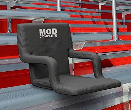 25" Stadium Seat Chair for Bleachers or Benche with Padded Cushion Armrest and Back Support, 6 Reclining Custom Fit Sport Positions, Portable with Backpack Straps