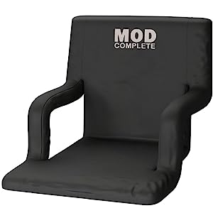21" Stadium Seat Chair for Bleachers or Benche with Padded Cushion Armrest and Back Support, 6 Reclining Custom Fit Sport Positions, Portable with Backpack Straps